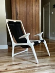 Handcrafted Leather Sling - Lounge Chair, Fernweh Woodworking Used. Price: $3600.00.