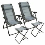 Set 2 Patiojoy Folding Dining Chair With Ottoman Recliner Adjustabl New. Price: $155.49.