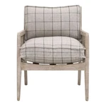 Pemberly Row Cane And Oak Club Chair 26.5" X 33" Windowpane Gray New. Price: $1249.00.
