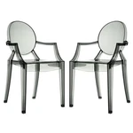 Modway Casper 18.5" Polycarbonate Plastic Dining Armchairs Smoke (set Of 2) New. Price: $251.99.