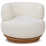 Jennifer Taylor Home Fuji 360 Swivel Barrel Back Accent Chair Ivory White Boucle New. Price: $534.35.