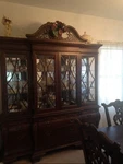 Solid Mahogany 8 Chair Dining Set + Large 2 Piece China Cabinet Excel.cond. Used. Price: $599.00.