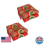 Blazing Needles Spun Polyester Patterned Outdoor Square Tufted Chair Cushions New. Price: $122.58.