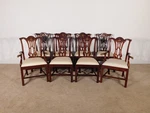 Set Of 8 Maitland Smith Mahogany Chinese Chippendale Medallion Dining Chairs Used. Price: $4895.00.