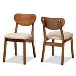 Baxton Studio Damara Sand Walnut Brown Finished Wood 2-PIECE Dining Chair Set New. Price: $157.99.