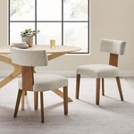 Modway Nalani Dining Chairs - Set Of 2 Heathered Weave Ivory Deep Brown New. Price: $228.25.