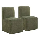 Chita Dining Chairs With Casters Set OF2, Upholstered Armless Rolling New. Price: $413.99.
