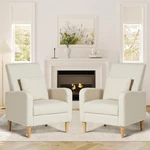 Upholstered Sherpa Accent Living Room Chairs Set Of 2, Fabric Arm Reading New. Price: $366.99.