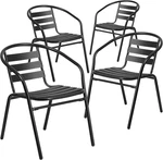 Aluminum Slat Back Stacking Outdoor Restaurant Chairs, Modern Stackable Patio New. Price: $300.99.
