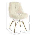 Linon Riley Faux Fur Accent Chair With Gold Metal Legs Cream New. Price: $123.12.