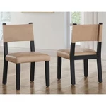 Steve Silver Aubrey Side Chair With Camel Vegan Leather In Black New. Price: $143.99.