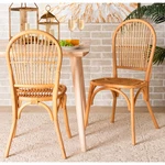 Baxton Studio Wina Natural Brown Dining Chairs Set Of 2 New. Price: $326.00.