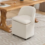 058-SET Of 2 Chenille Fabric Dining Chairs With Universal Wheels,beige New. Price: $236.30.