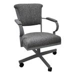 Tobias Designs Swivel Fabric & Metal Caster Dining Chair Miami Gray New. Price: $473.70.