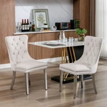 High-end Tufted Solid Wood Contemporary Velvet Upholstered Dining Chair W/chrome New. Price: $203.30.