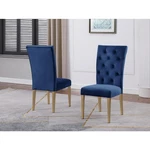 Blue Velvet Upholstered Dining Chair Set Of 6, Tufted Back Kitchen Side New. Price: $999.00.