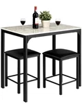 Bestmassage Dining Kitchen Table Set Marble Rectangular With Chairs For 2 New. Price: $160.00.