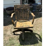 Vintage Wooden Swivel Office/desk Chair With Armrests And Construction Used. Price: $50.00.