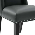 Maklaine Contemporary Solid Wood And Vegan Leather Dining Chair Gray New. Price: $179.63.