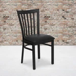 School House Back Metal Restaurant Chair,black Vinyl SEAT,PK2 Flash New. Price: $223.00.