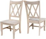 Ic International Concepts, Set Of 2 Double X-back Dining Chairs, Armless, Real New. Price: $339.70.
