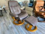 Fjords Muldal Large Recliner Comfort Chair - Walnut Brown Leather Hjellegjerde New. Price: $1845.00.