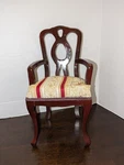 Vintage Doll Upholstered Dining Arm Chair 15" Tall World Bazaars, Inc. Furniture Used. Price: $26.99.