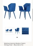 Modrest Astoria Modern Fabric Blue Dining Chairs (set Of 2) Open. Price: $2900.00.