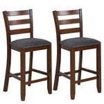 Costway Set Of 2 Barstools Counter Height Chairs W/fabric Seat&rubber Wood Legs New. Price: $139.99.