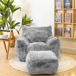 Bean Bag With Ottoman, Armrest Chairs Filler, Ultra Soft Flu New. Price: $121.20.
