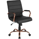 Flash Furniture Mid Black Leather Office Chair, Rose Gold GO-2286M-BK-RSGLD-GG New. Price: $244.99.