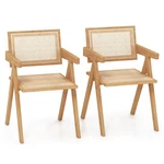 Set 2 Rattan Accent Chairs Mid Century Dining Armchair Bamboo Frame Kitchen New. Price: $99.99.