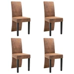 4-PIECE Dining Chair Set Gray Faux Suede Leather Vidaxl New. Price: $231.99.