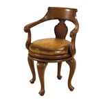 Maitland-smith 8103-43 Walnut Finish Swivel Game Chair, Brown Leather Seat New. Price: $1550.00.