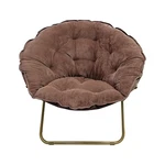 Mainstays Corduroy Saucer Chair Folding With Gold Legs, Brown Bag, New. Price: $48.56.
