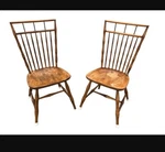 Ethan Allen Circa 1776 Birdcage Windsor Side Chairs Solid Maple, Set Of 2 Used. Price: $249.99.