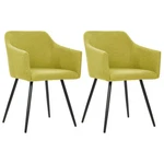 Dining Chair Set Of 2 Green Fabric (100% Polyester), Metal Medium New. Price: $250.86.
