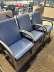 Lot Of 2 - High Back Lobby Guest Chairs Global Blue Vinyl Used. Price: $198.00.