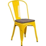 Flash Furniture Yellow Metal Stackable Chair With Wood Seat CH-31230-YL-WD-GG New. Price: $139.99.