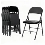 4 Pack Folding Chairs With Leather Padded Cushion Seats & Durable Metal Frame New. Price: $99.99.