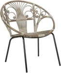 Carlson Grey & White Rattan Round Accent Chair For Stylish Home Decor New. Price: $264.99.
