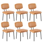 Dining Chairs Set Of 6 Upholstered Mid Century Modern Brown Sweetcrispy Kitchen New. Price: $299.99.