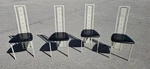Set Of 4 Amisco Gibo Classic Highback Postmodern Metal Dining Chairs White Used. Price: $249.00.