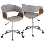 Lumisource Vintage Mod Office Chair, Walnut, Grey Fabric Oc-vmowl-lgy New. Price: $179.99.