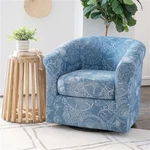 Linon Rhea Fully Upholstered Coastal Swivel Club Chair Blue Seashell Pattern New. Price: $438.99.