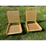 Essex Industries Folding Canoe Seats Set Of 2 Wood Cane Portable Floor Chairs Used. Price: $130.00.