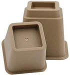 Homeroots Adjustable Bed Risers, 3" 5" 8" Brown Color, Set Of 4 New. Price: $24.44.