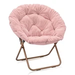Monibloom Round Folding Faux Fur Saucer Chair For 20" 19.5" 32.5", Pink New. Price: $105.99.
