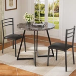 Vecelo Small Round Dining Set For 2 Wood Tabletop Strong Metal Frame New. Price: $157.21.