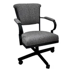 Tobias Designs Swivel Fabric & Metal Caster Dining Chair Miami Gray/black New. Price: $473.70.
